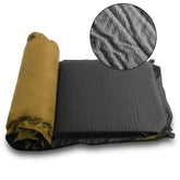 Double Self-Inflating Suede Camping Mattress – 8cm Thick Air Bed – Joinable & Portable – Beige